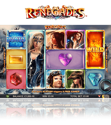 Die Walzen des Renegades Slots.