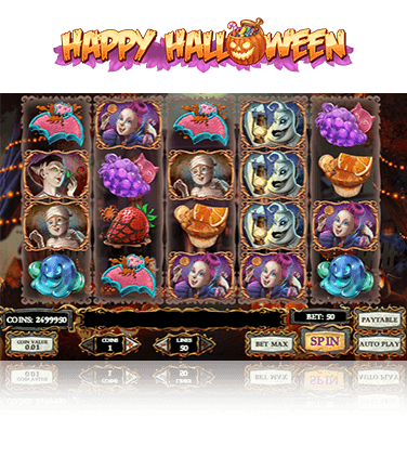 In-game view of the Happy Halloween slot